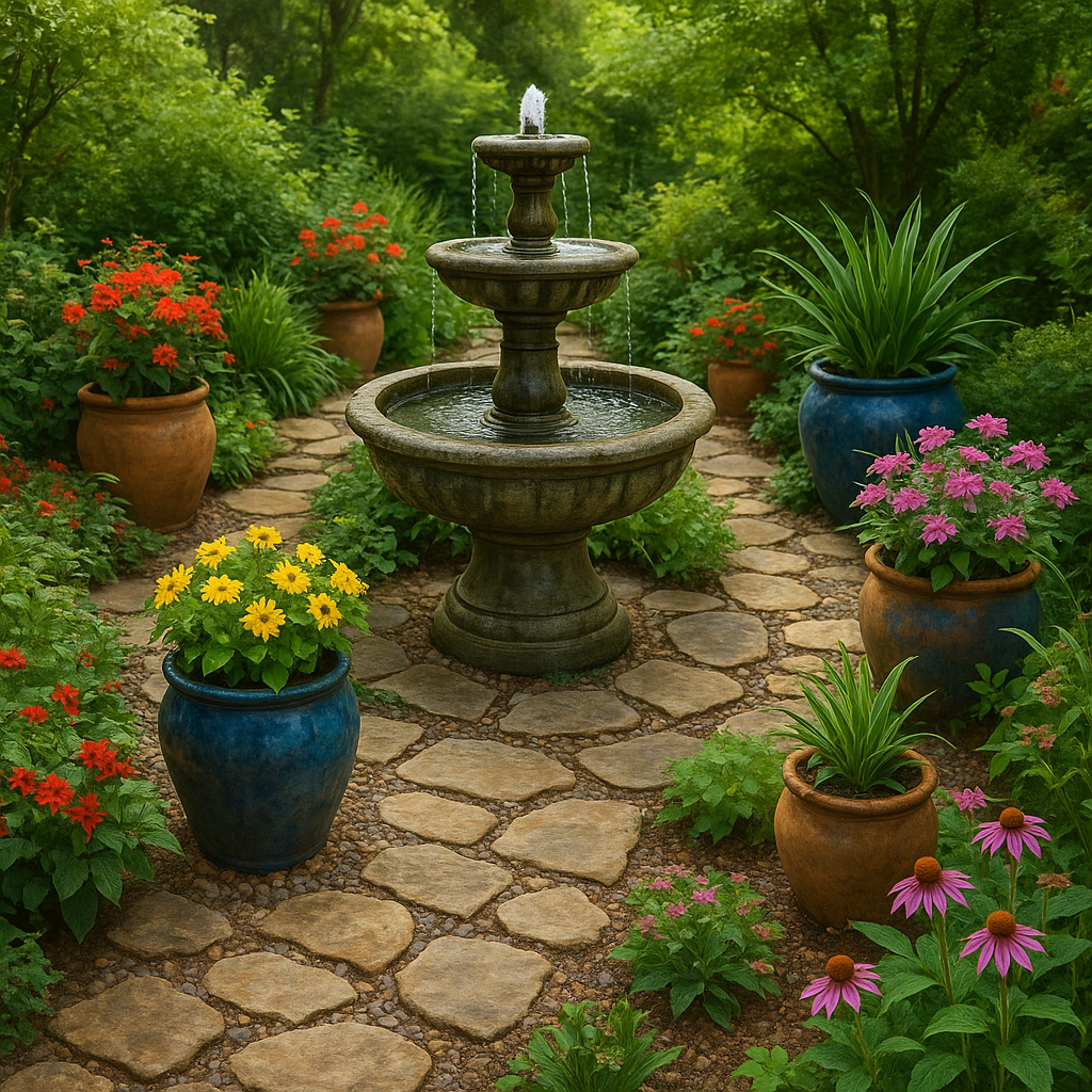 Elementos decorativos y materiales para jardines pequeños