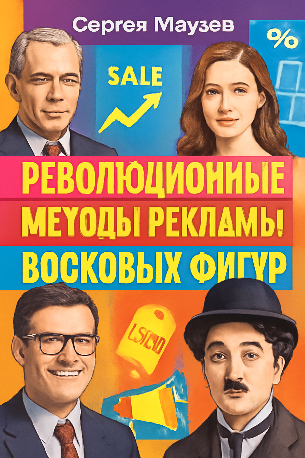Современная обложка книги по рекламе восковых фигур, автор Сергей Маузер