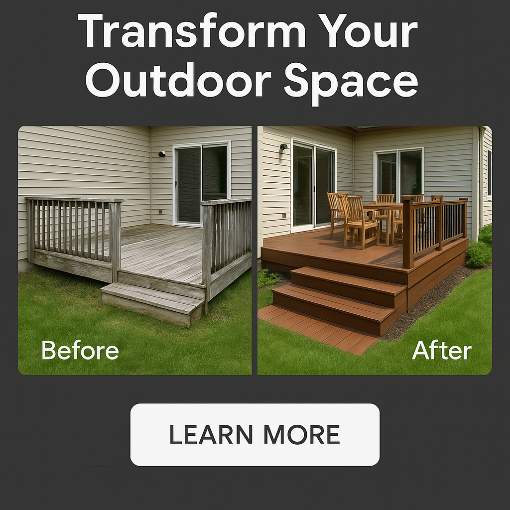 Google Display banner ad showing deck transformation