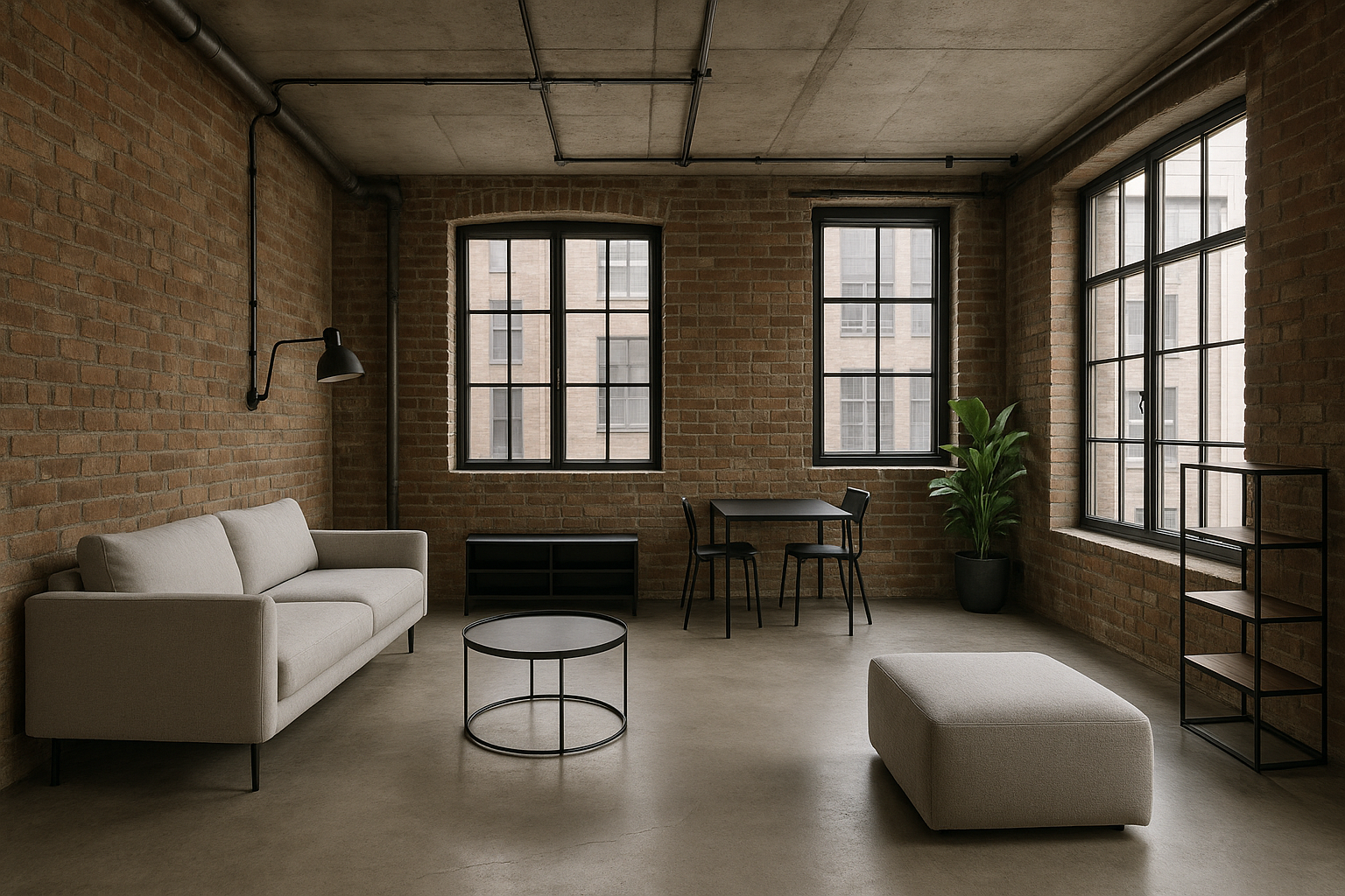 Departamento con decoración estilo industrial