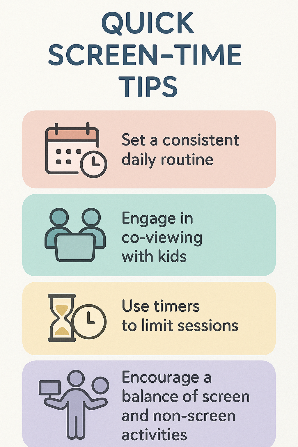 Quick Screen-Time Tips Infographic