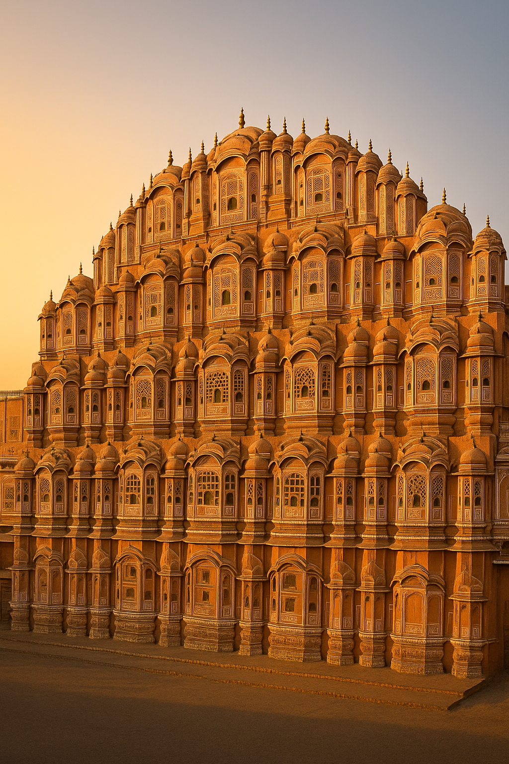 Hawa Mahal bathed in sunrise glow
