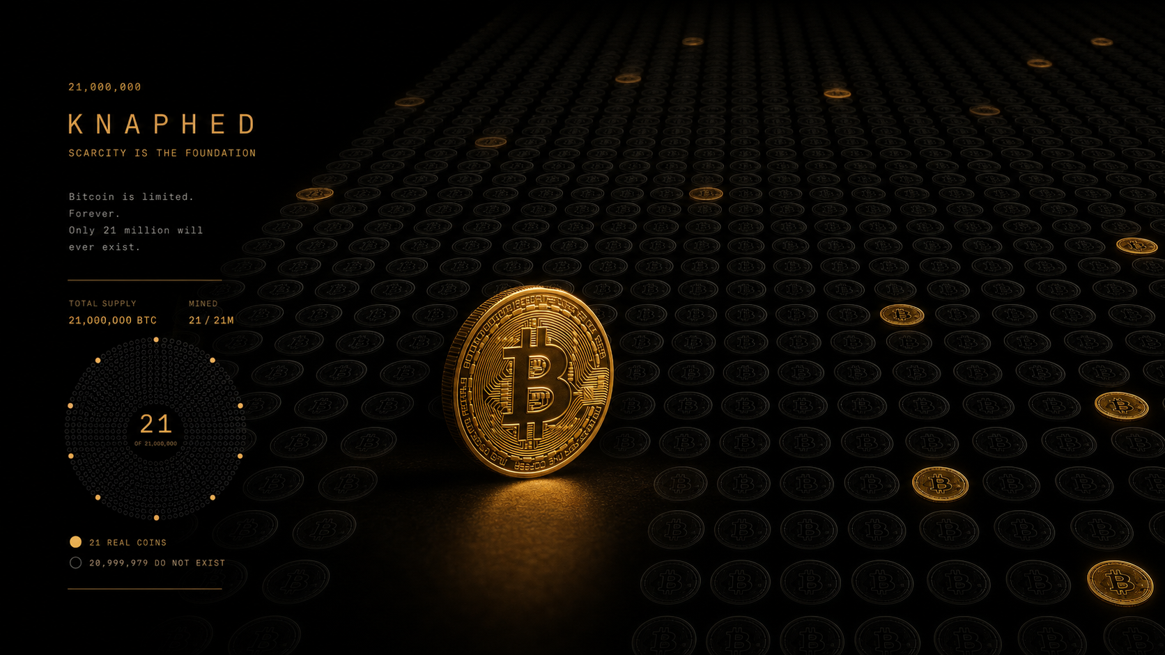 Bitcoin knaphed — 21 millioner