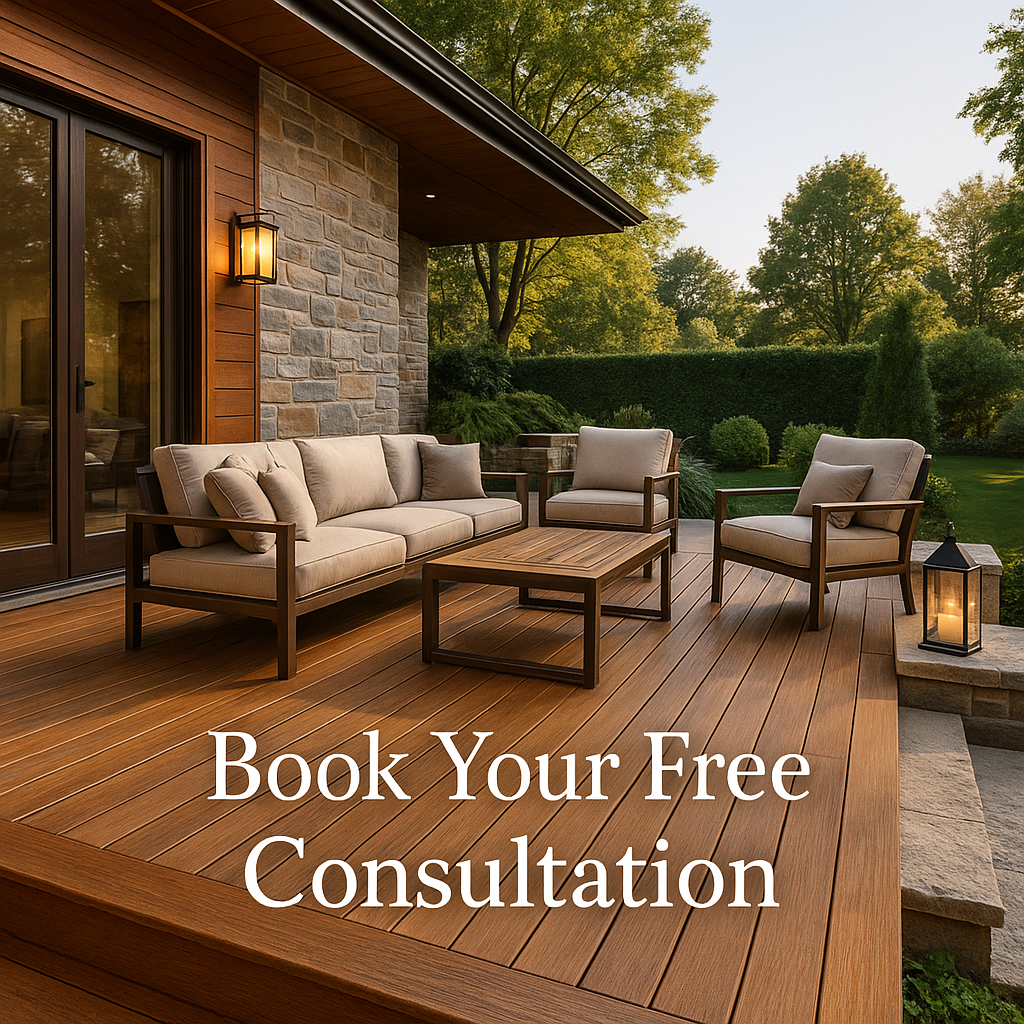 Google Display square ad for premium deck services