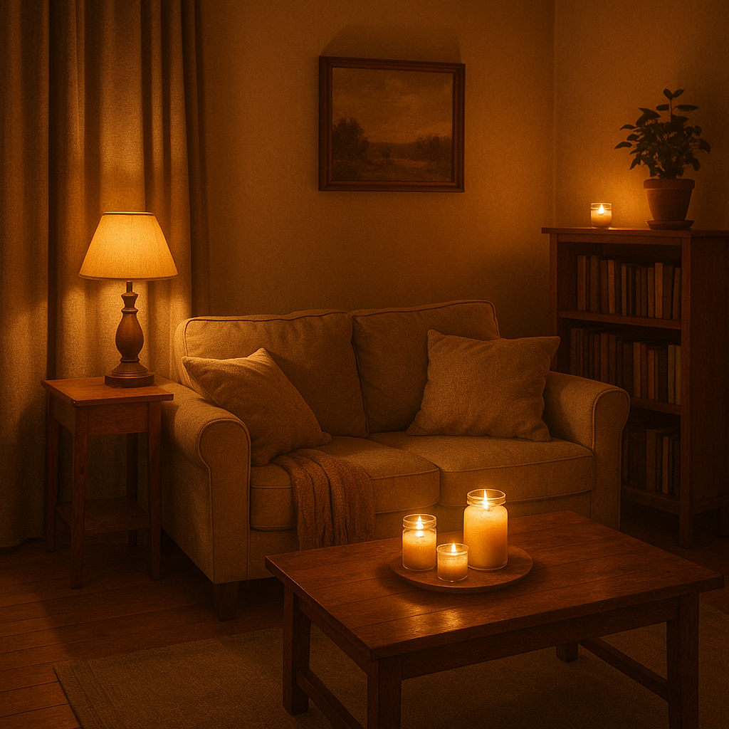 Ambiente acogedor creado con iluminación cálida y suave