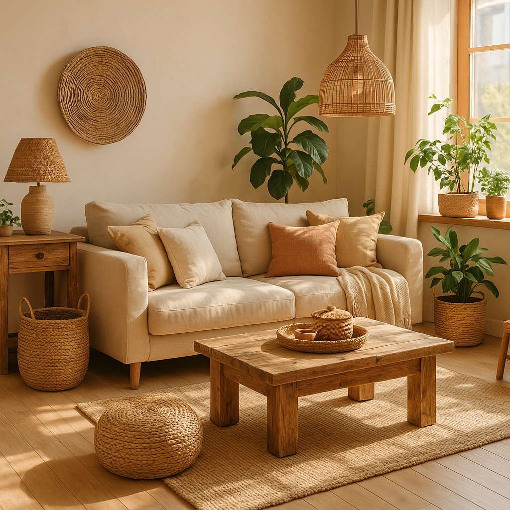 Materiales sostenibles naturales en decoraci\u00f3n del hogar