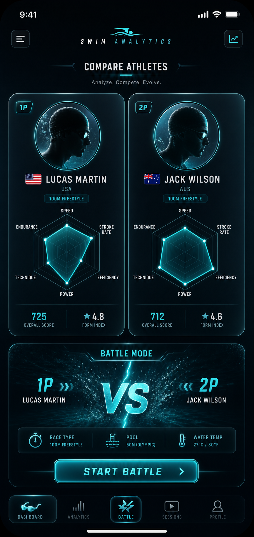 SwimLytic battle mode