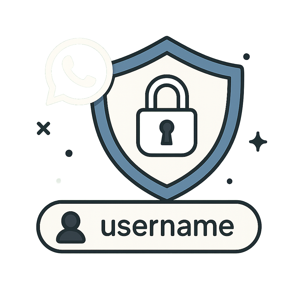 WhatsApp privacy protection with username feature security illustration