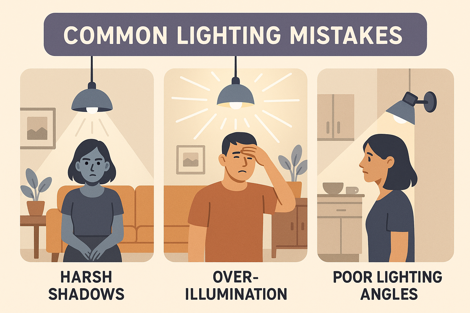 Errores comunes de iluminación que se deben evitar en el hogar