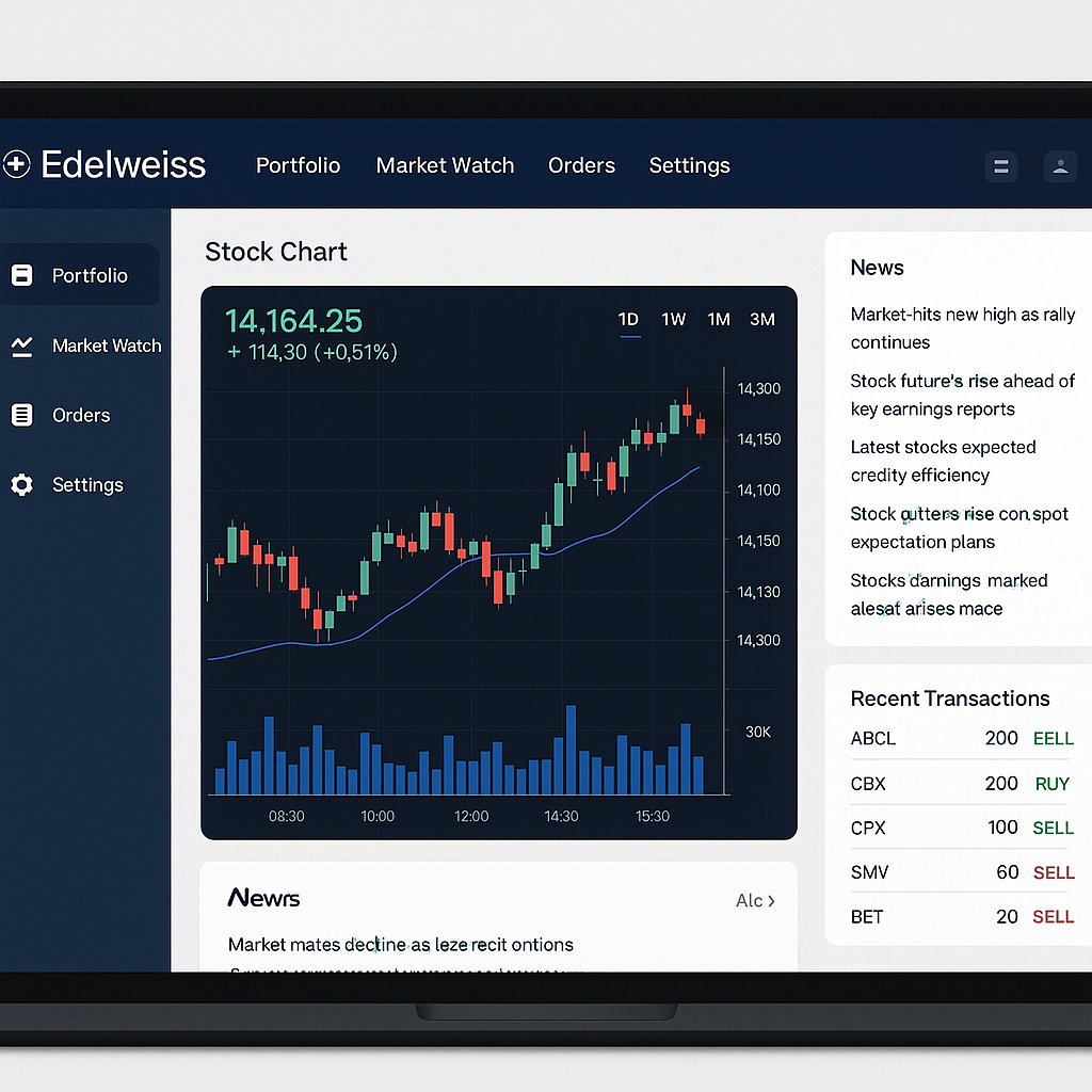Edelweiss trading dashboard screenshot