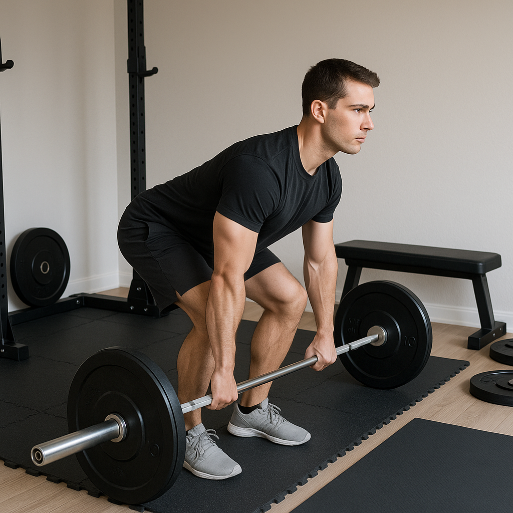 Proper deadlift form for muscle building at home