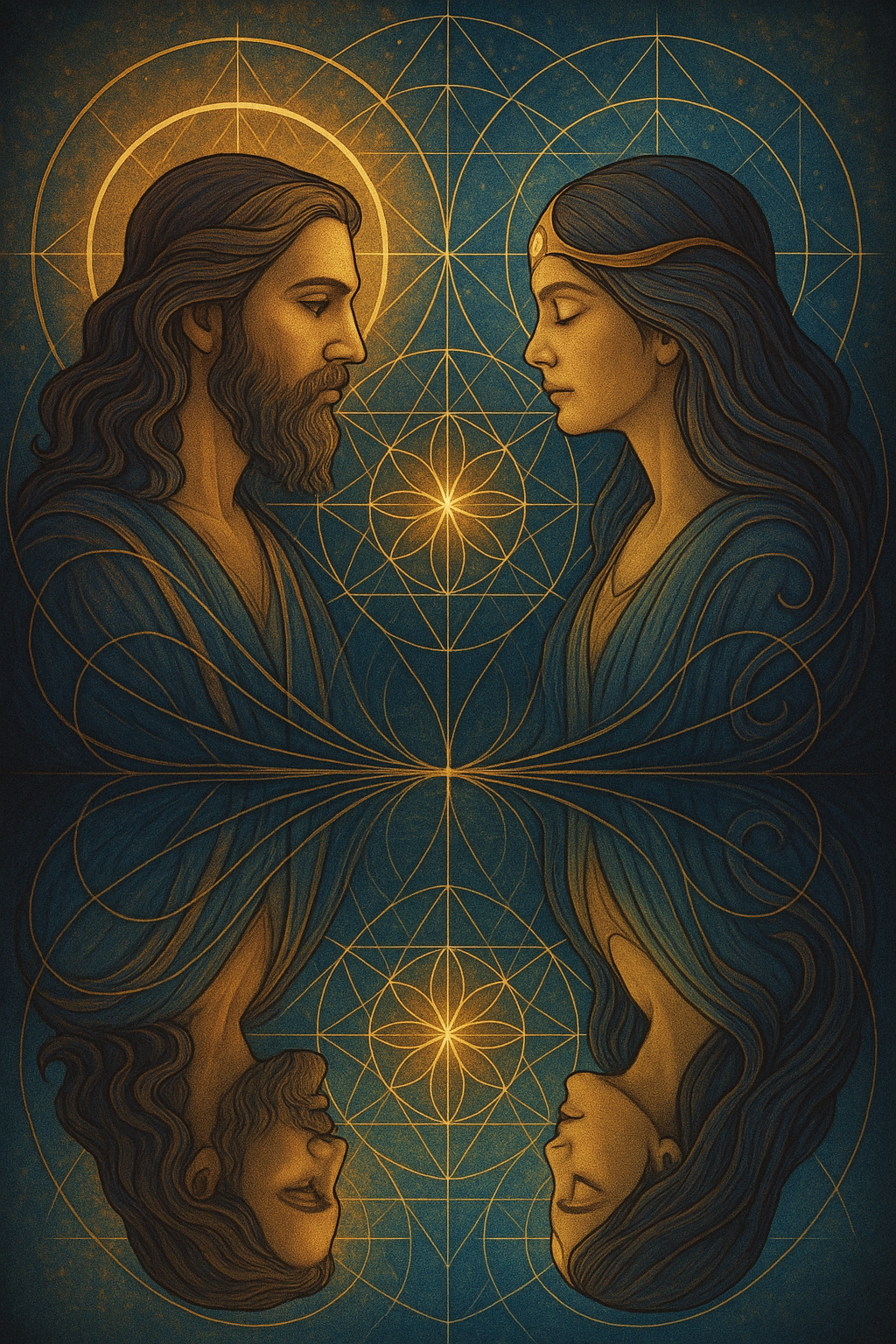 Divine masculine-feminine polarity as spiritual mirror and sacred geometry