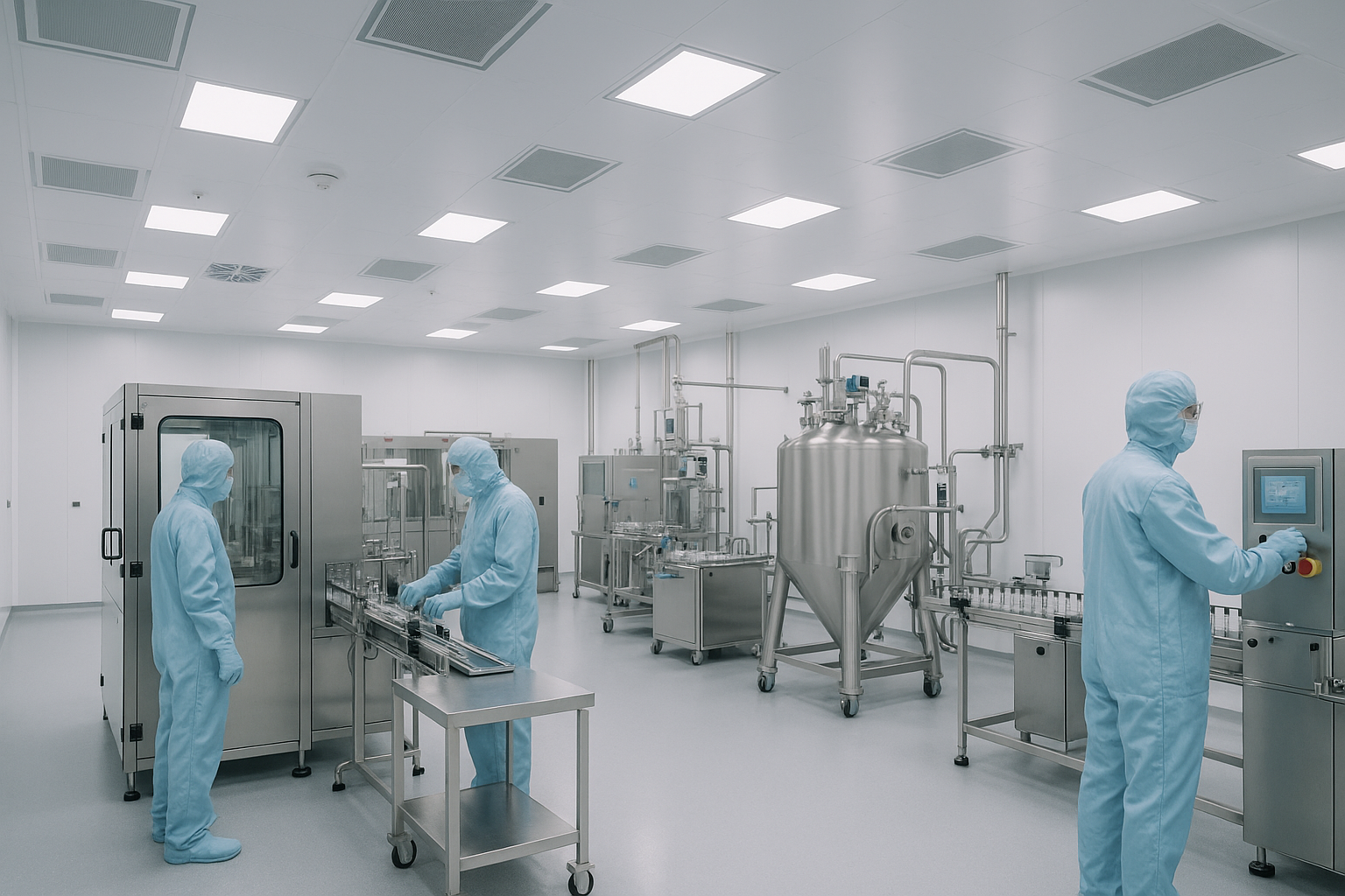 Nowoczesne pomieszczenie czyste w przemyśle farmaceutycznym