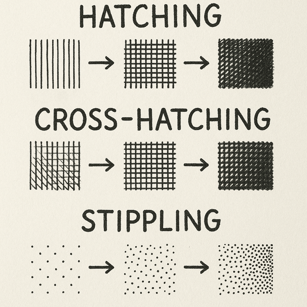 Basic shading techniques for sketching practice