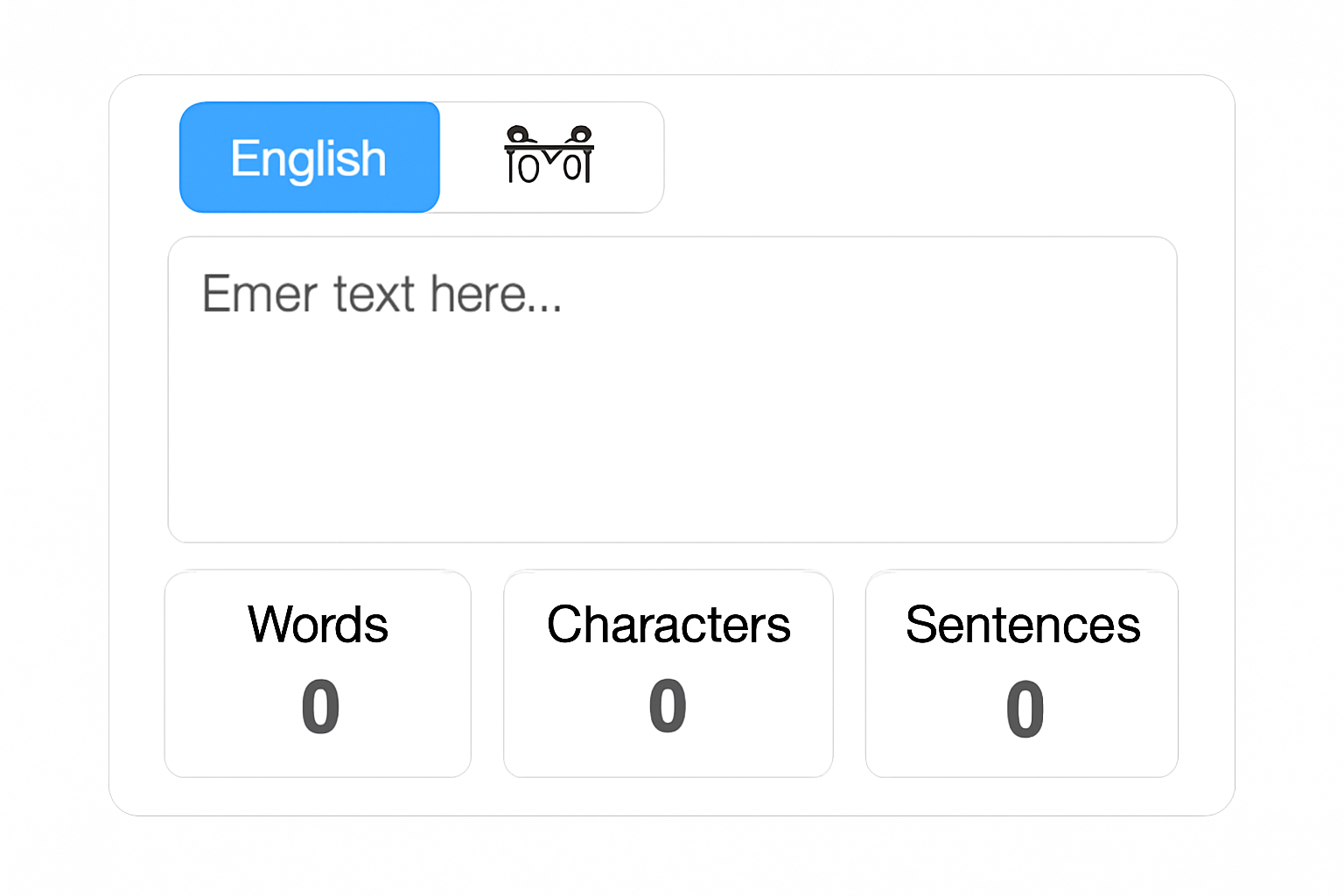 Bilingual Word Counter Interface