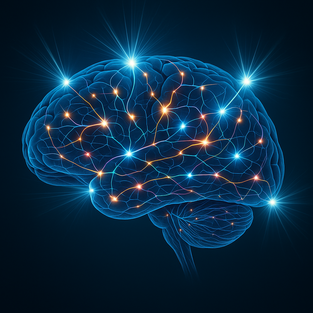 Brain illustration representing mental focus and cognitive enhancement