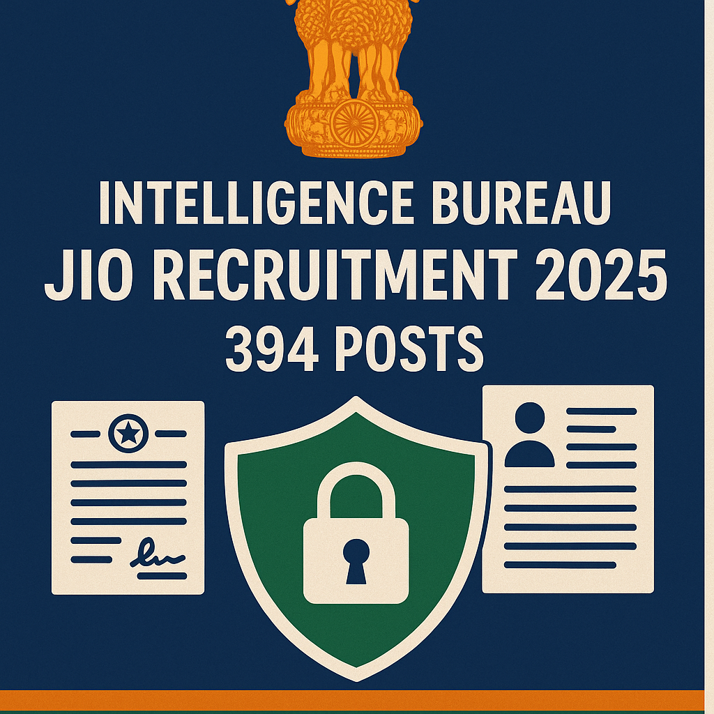 Intelligence Bureau JIO Recruitment 2025 announcement