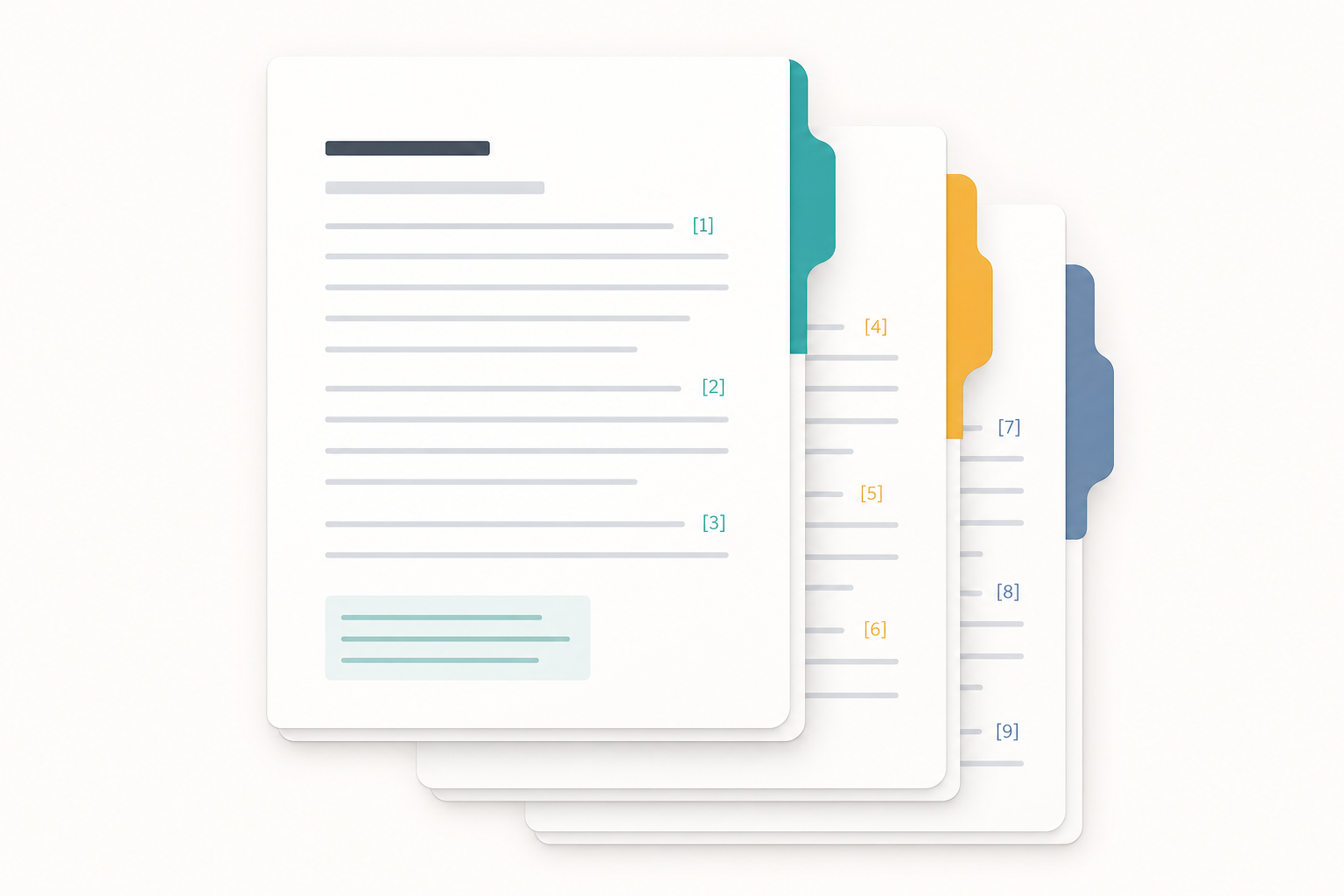 Three stacked dossier briefs representing the Mandate, Buyer Risk, and Succession research lenses