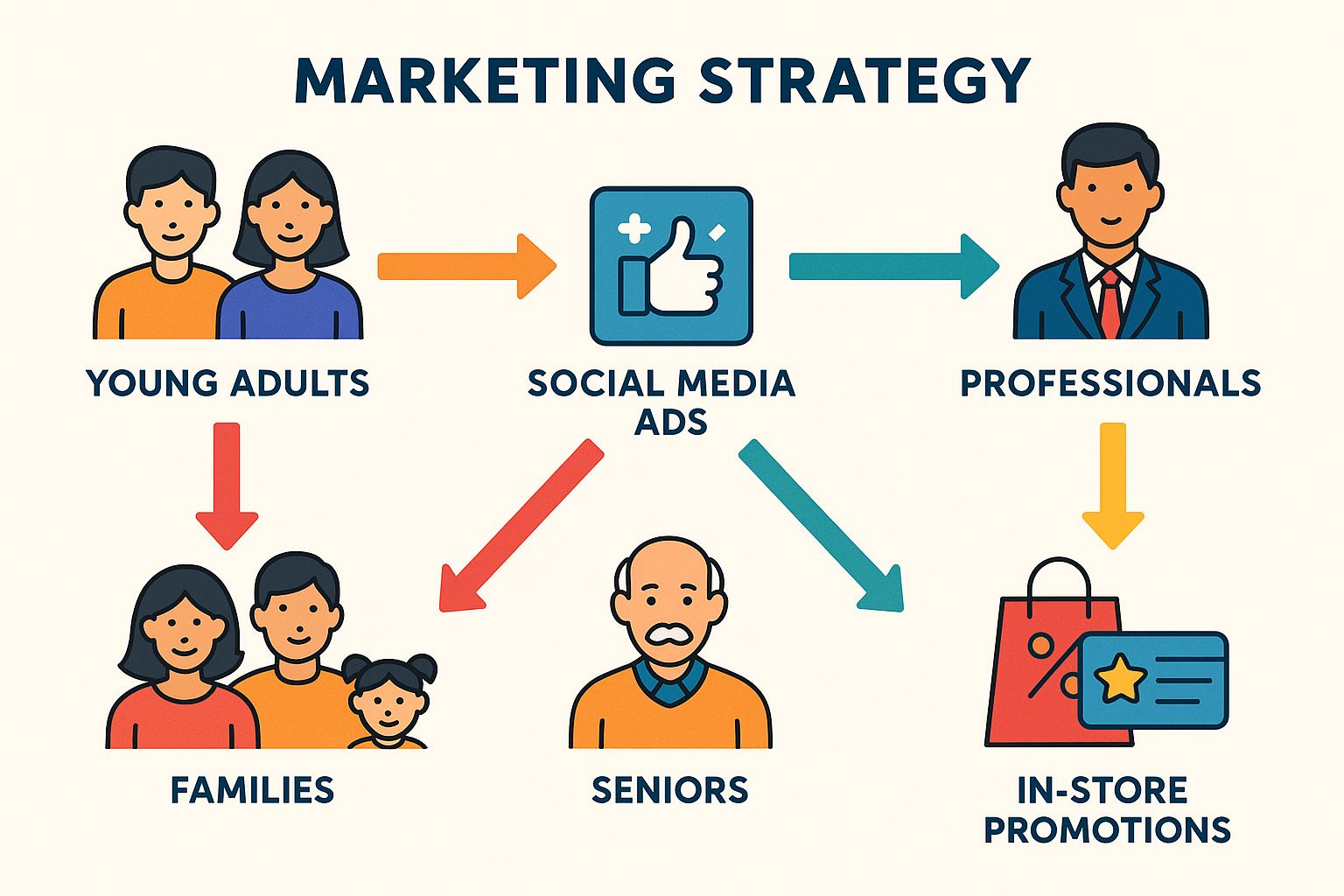 Marketing strategy infographic for RFM customer segments