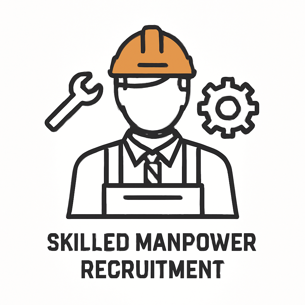 Icon for Skilled Manpower Recruitment with white background