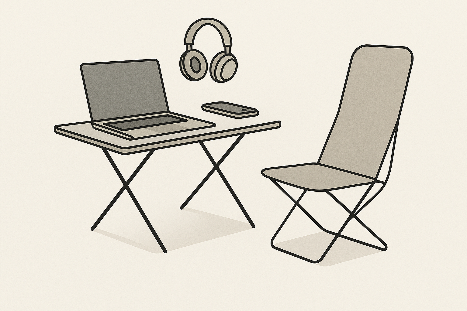 Portable digital nomad office essentials