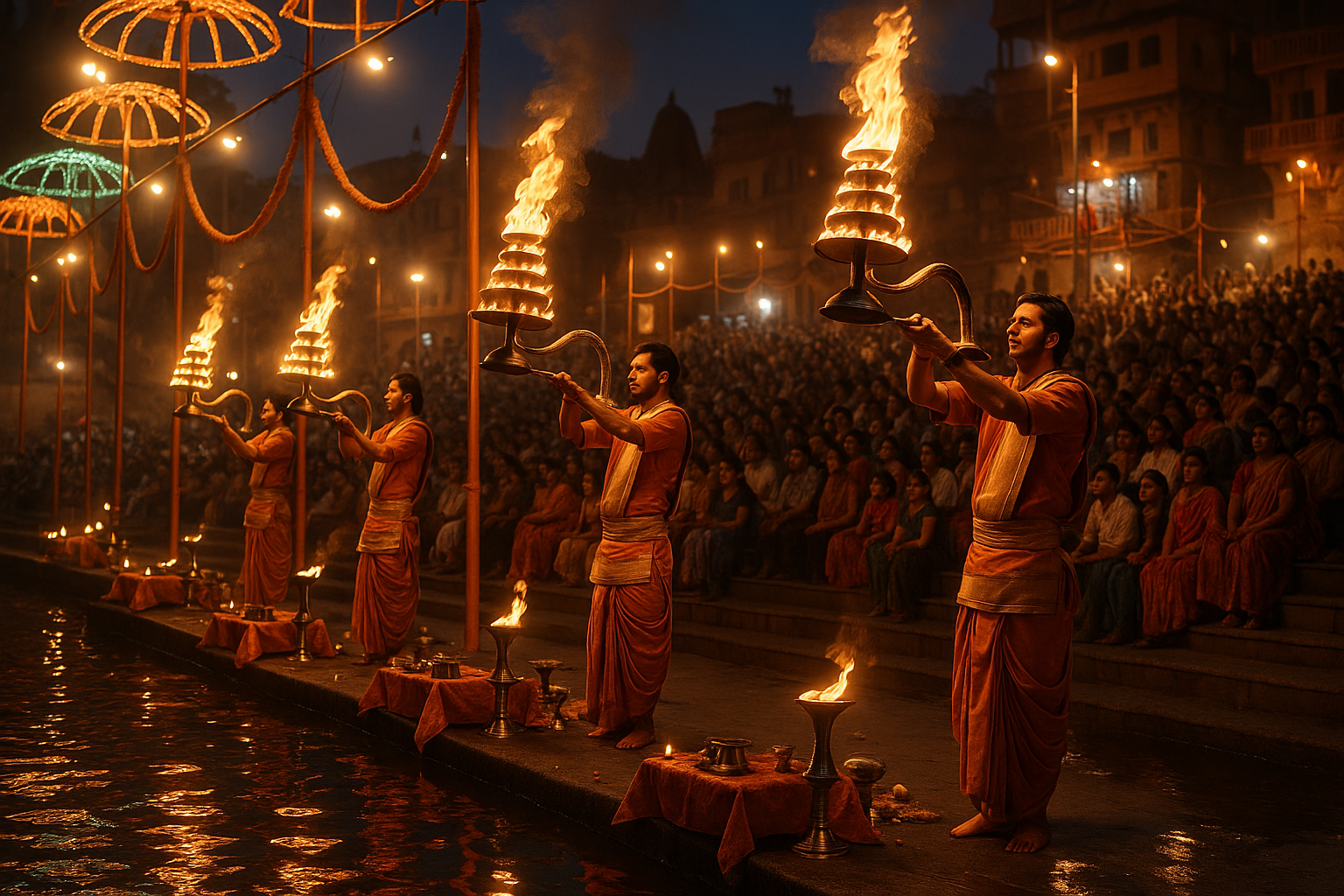 Evening Ganga Aarti ceremony at Dashashwamedh Ghat
