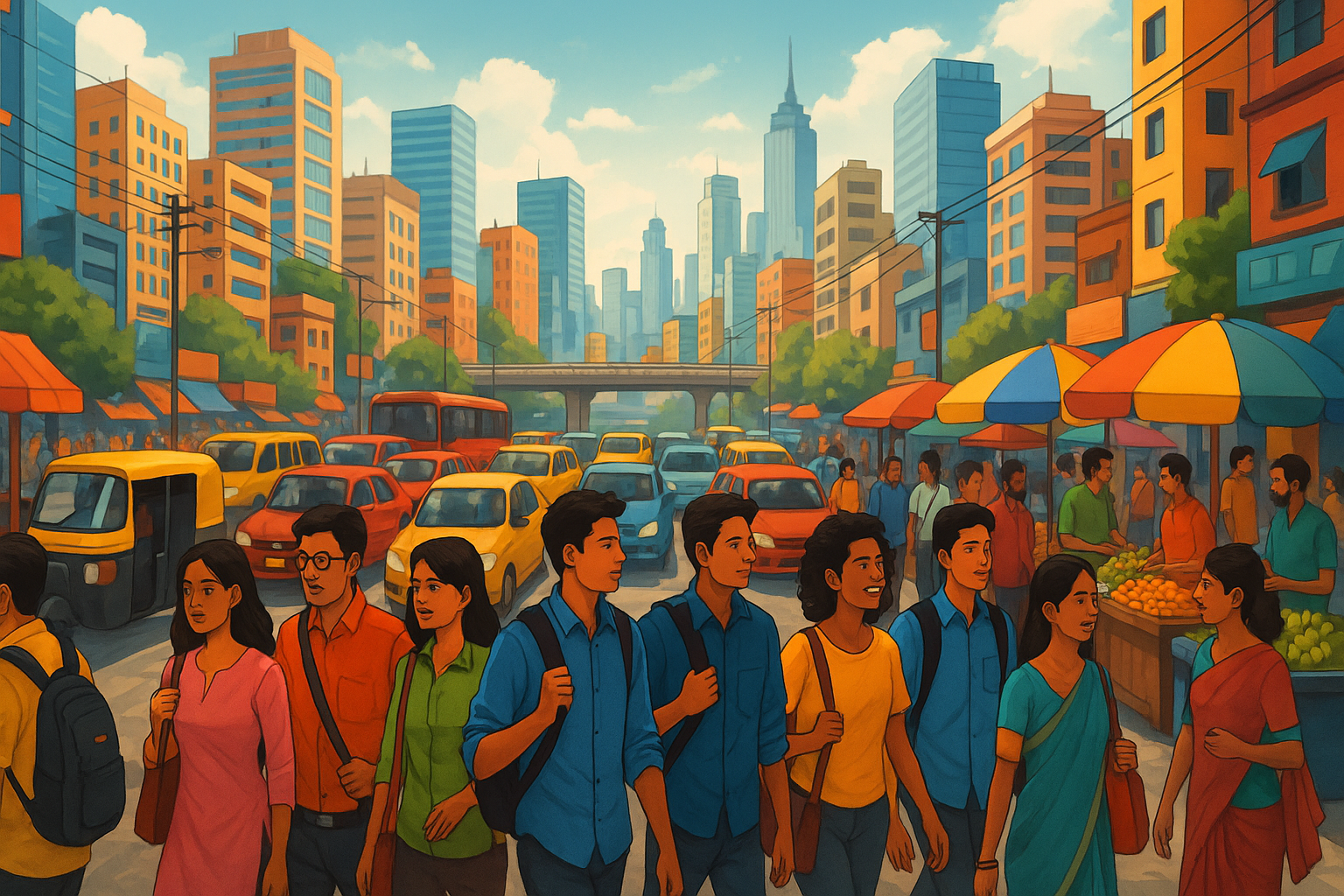 India's demographic reality: bustling cities representing both opportunity and challenge