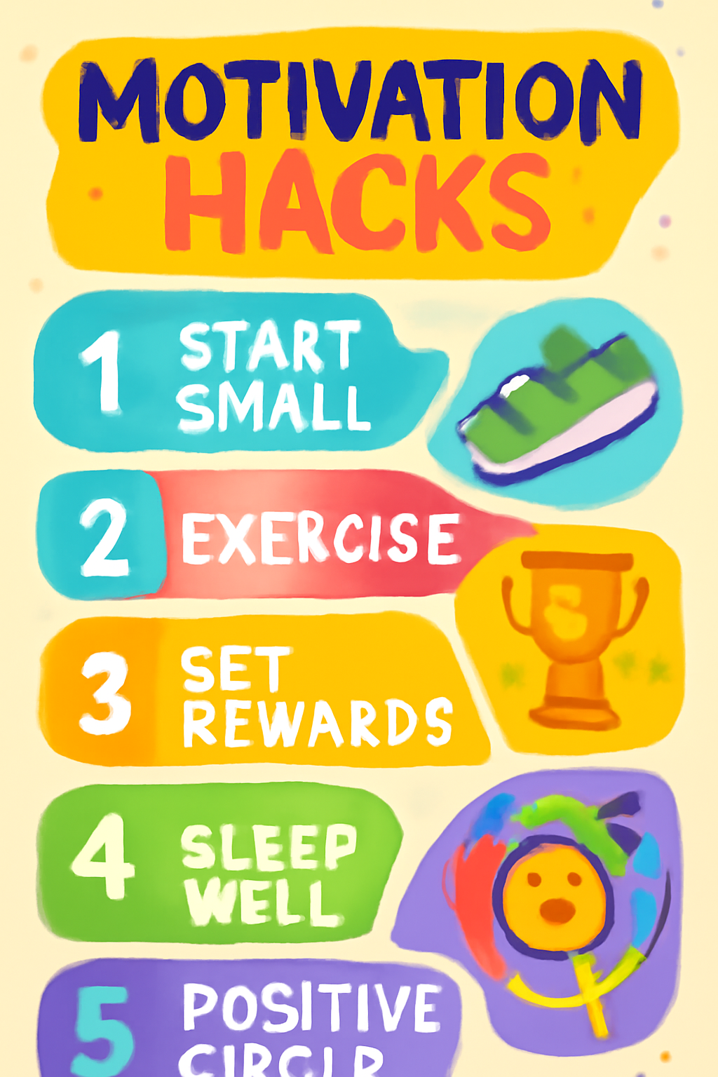 Infographic of motivation hacks