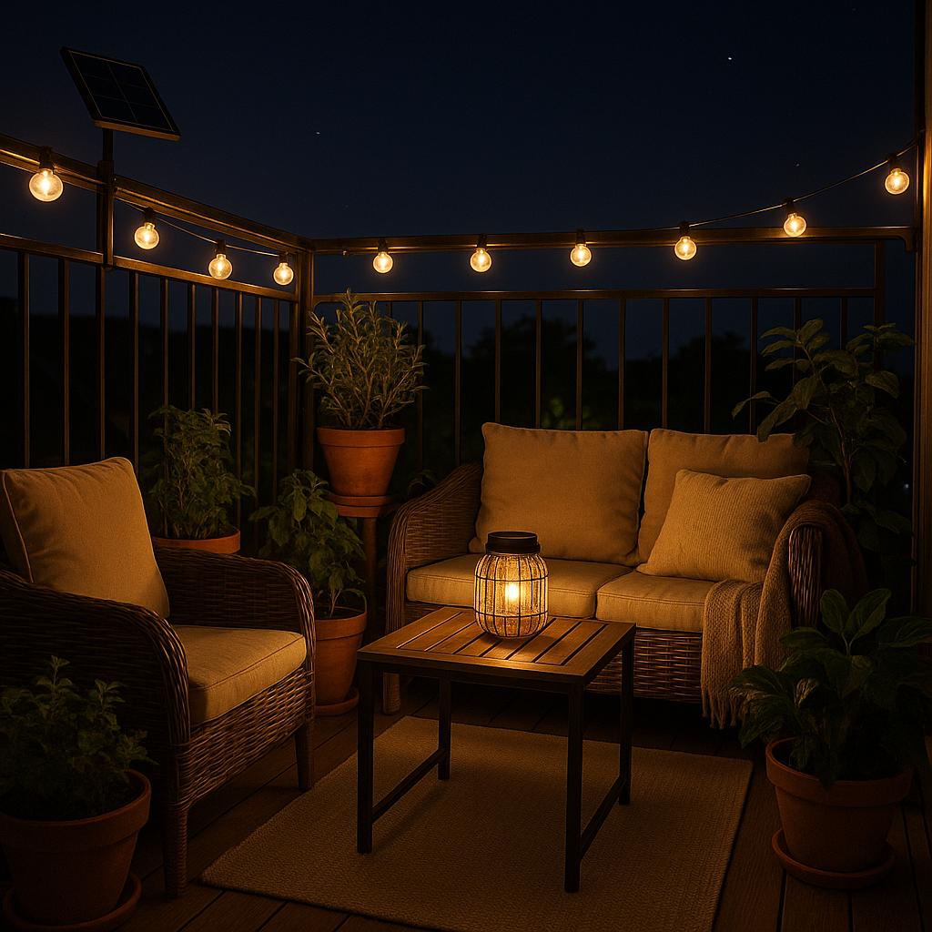 Iluminación solar moderna para terrazas y balcones urbanos