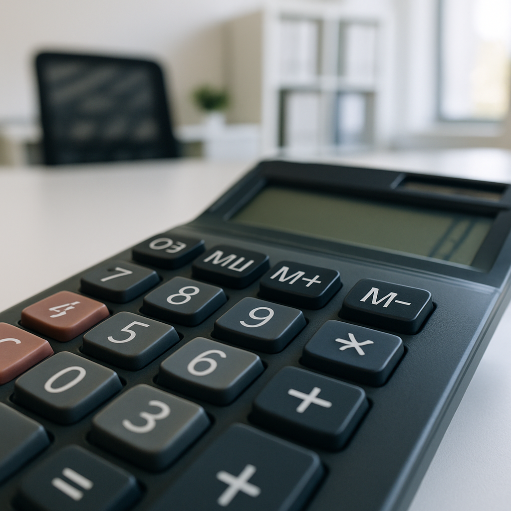 Calculator GT MU M+ M- MRC buttons close up