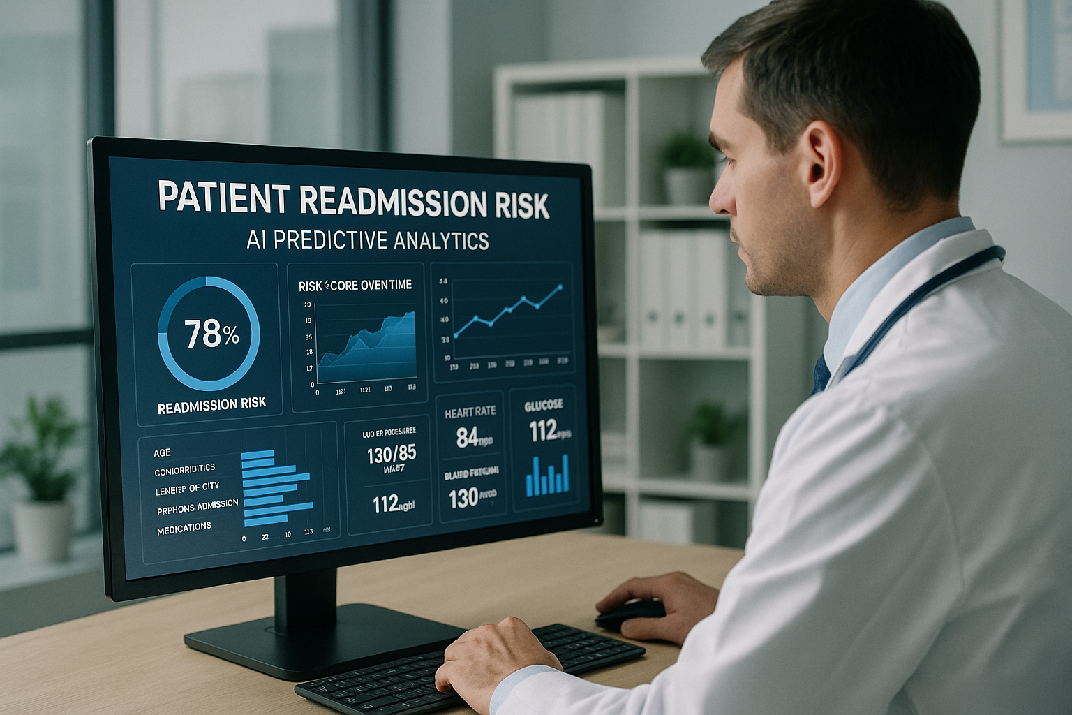 AI predictive analytics helping healthcare professionals assess readmission risks