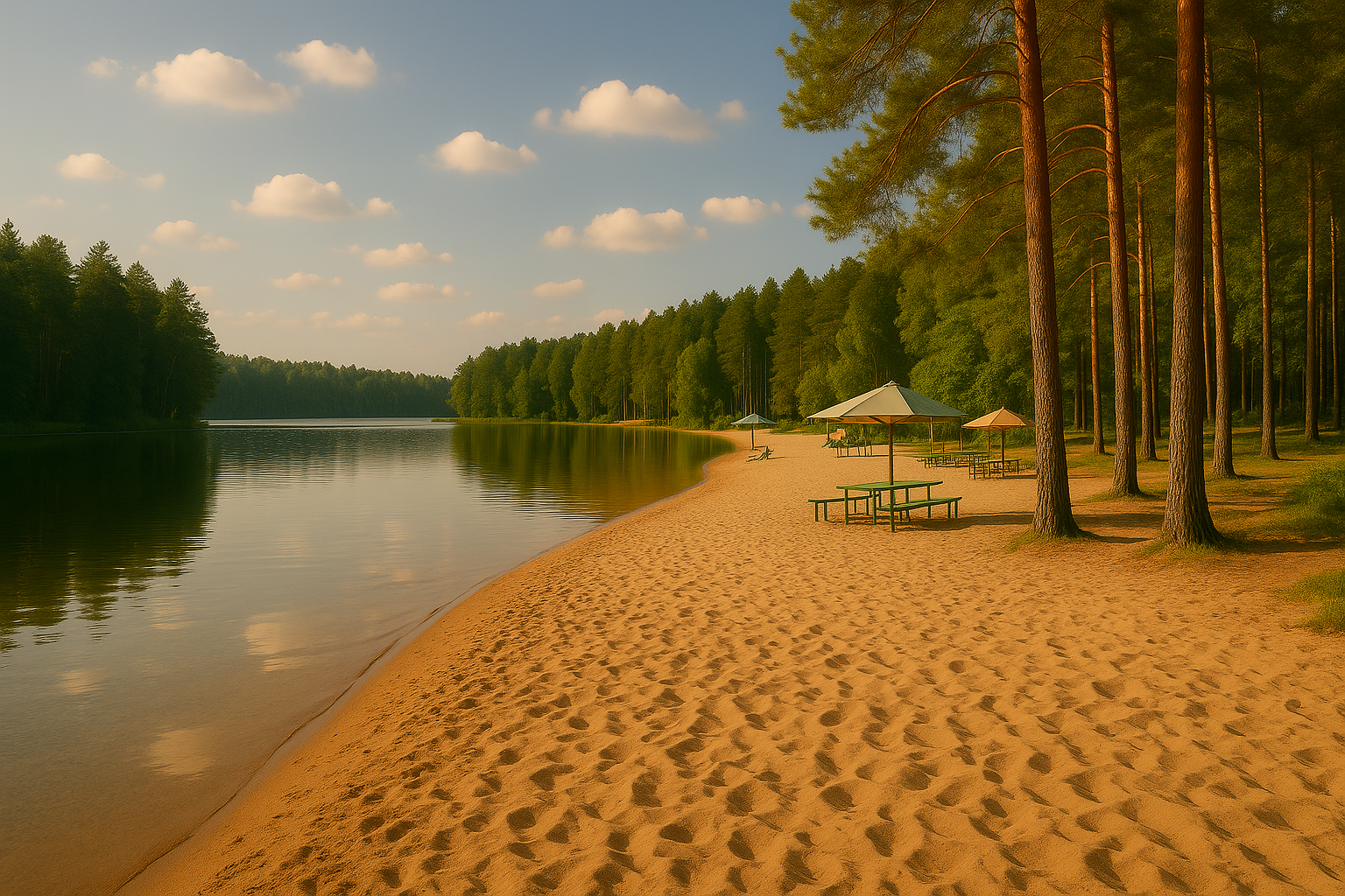 Пуща-Водица - экологически чистый пляж в сосновом лесу