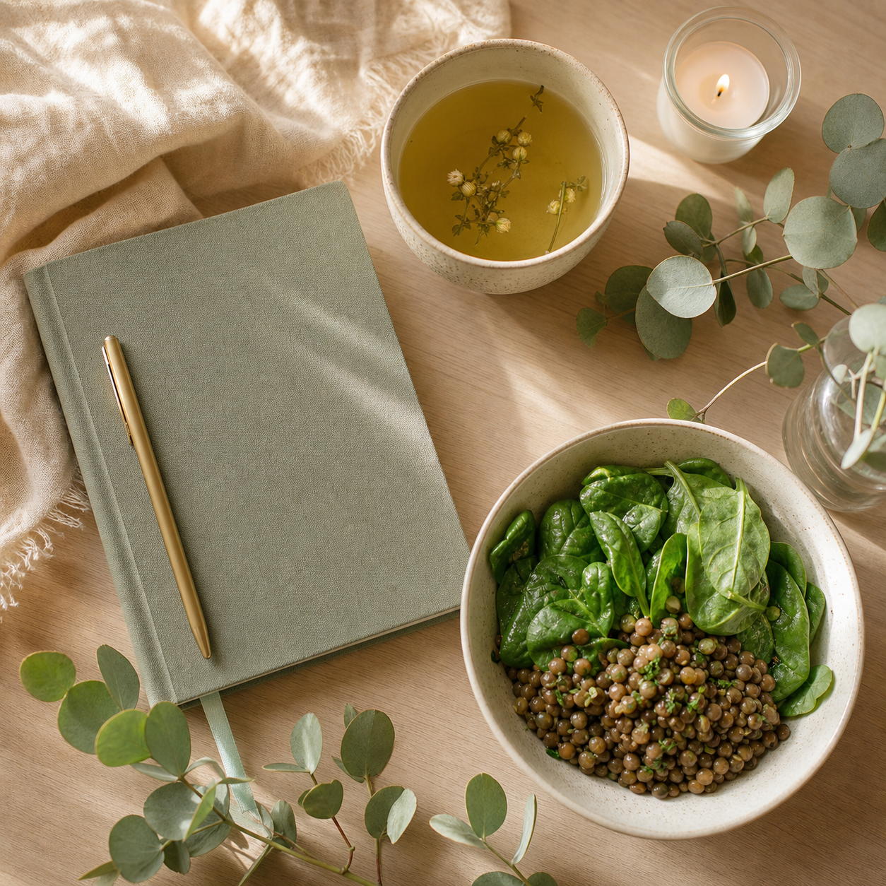 Nährstoffreiche Mahlzeiten auf einem Tisch — Ernährung und Wohlbefinden