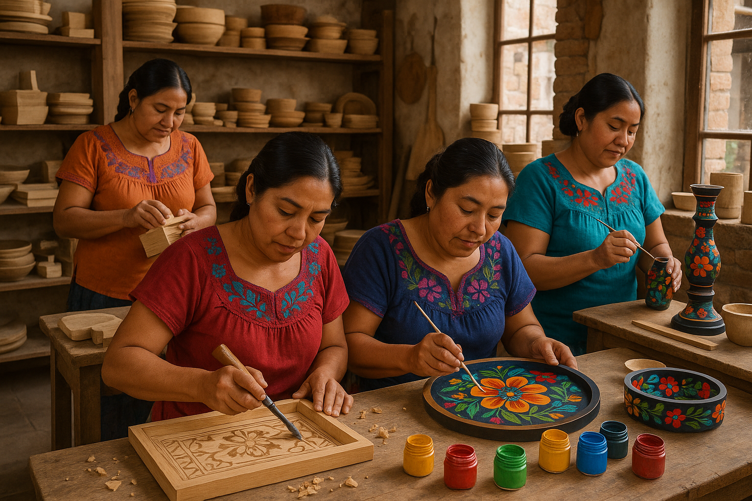 Artesanas mexicanas creando productos únicos