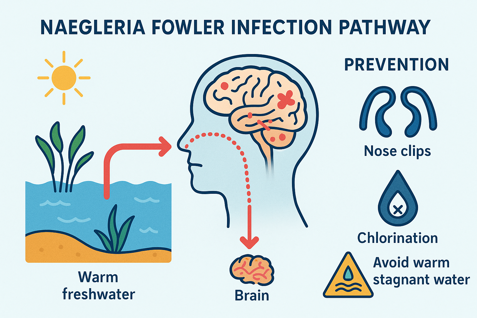 Infographic: How Naegleria fowleri infects and how to prevent it