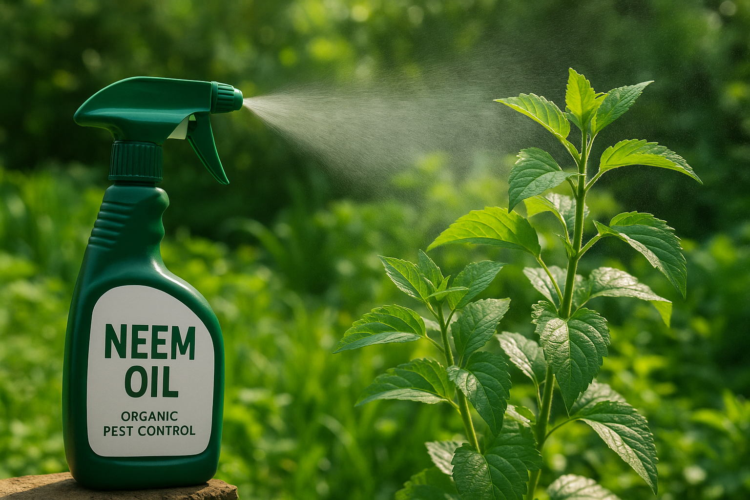 Organic neem oil application for plant pest control