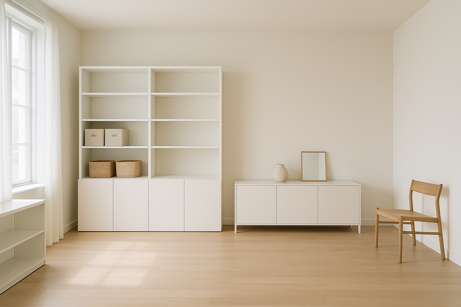 Espacios organizados con soluciones de almacenamiento minimalista