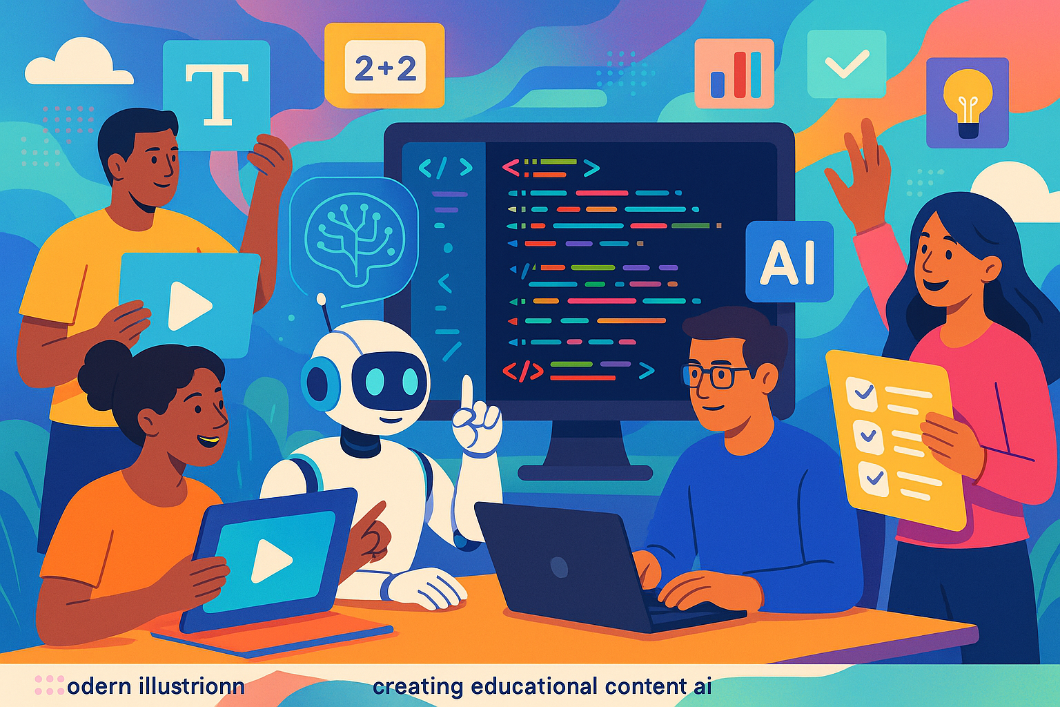 Création de contenus pédagogiques web avec l'IA