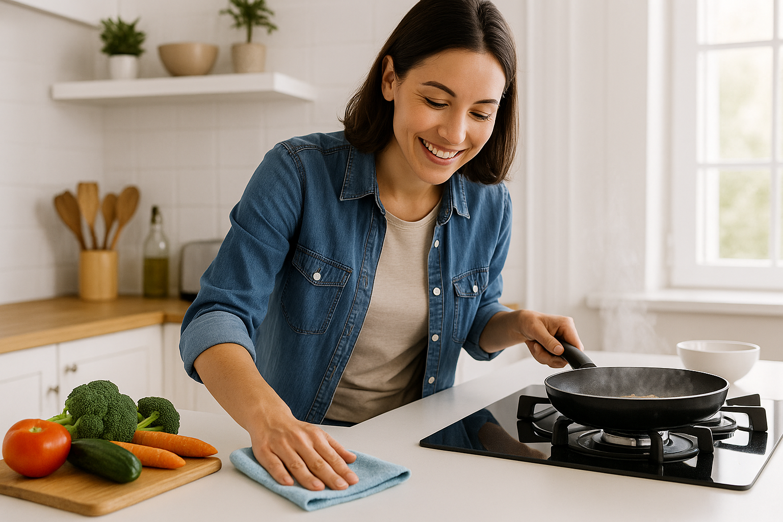 Manteniendo la limpieza mientras se usa la cocina