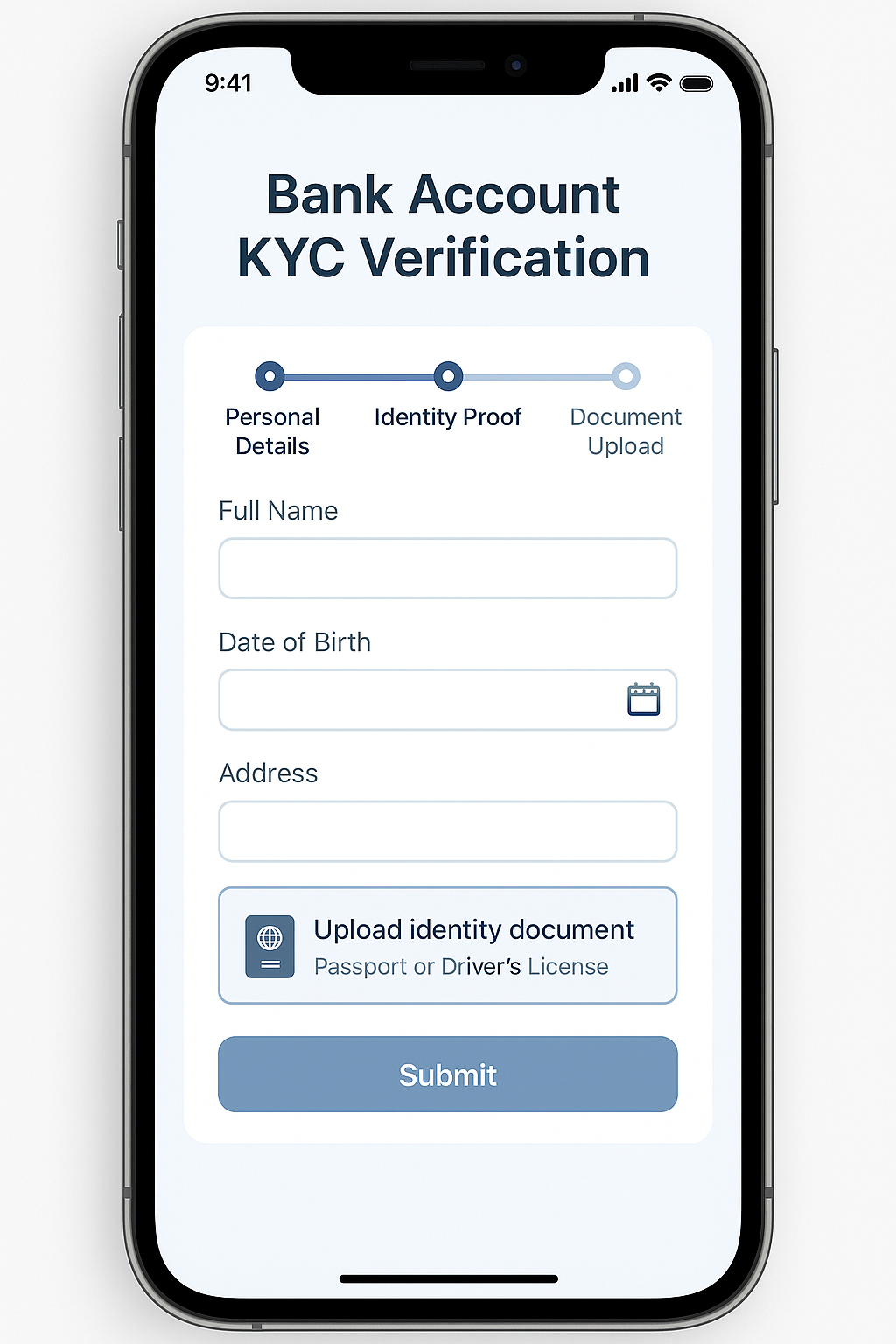 Bank account KYC verification