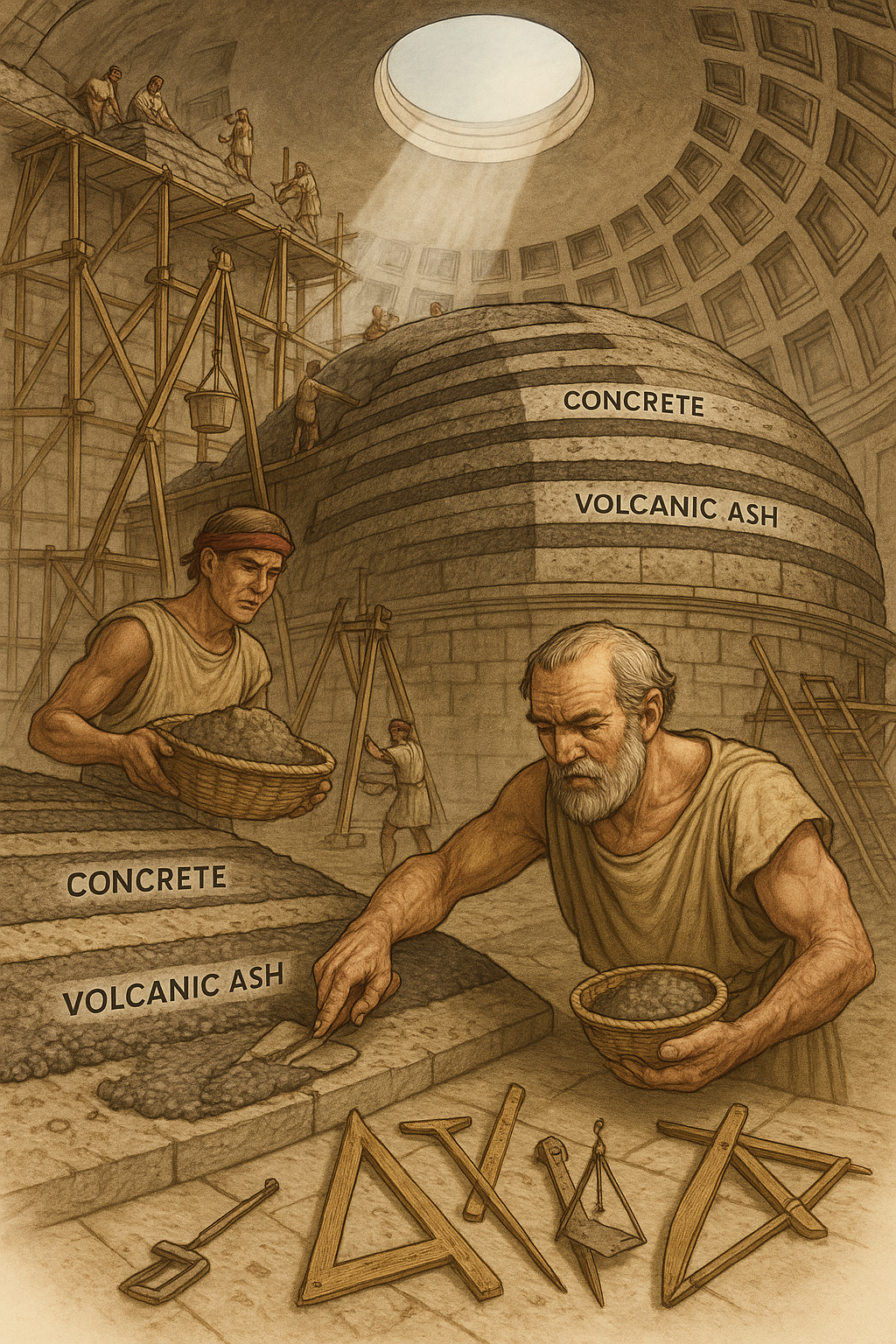 Pantheon Romano: exemplo histórico de concreto durável com cinza vulcânica