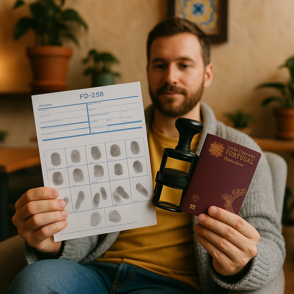 U.S. citizen abroad preparing fingerprint documents for FBI apostille abroad