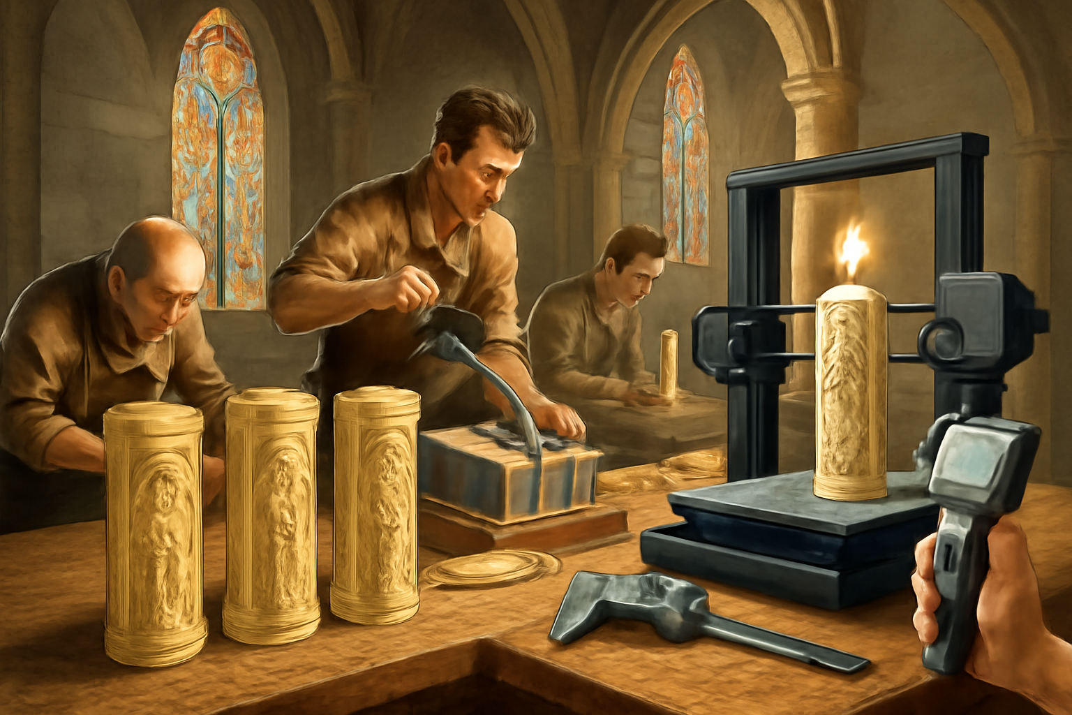 Making molds for church candles: precision, tradition, and technology.