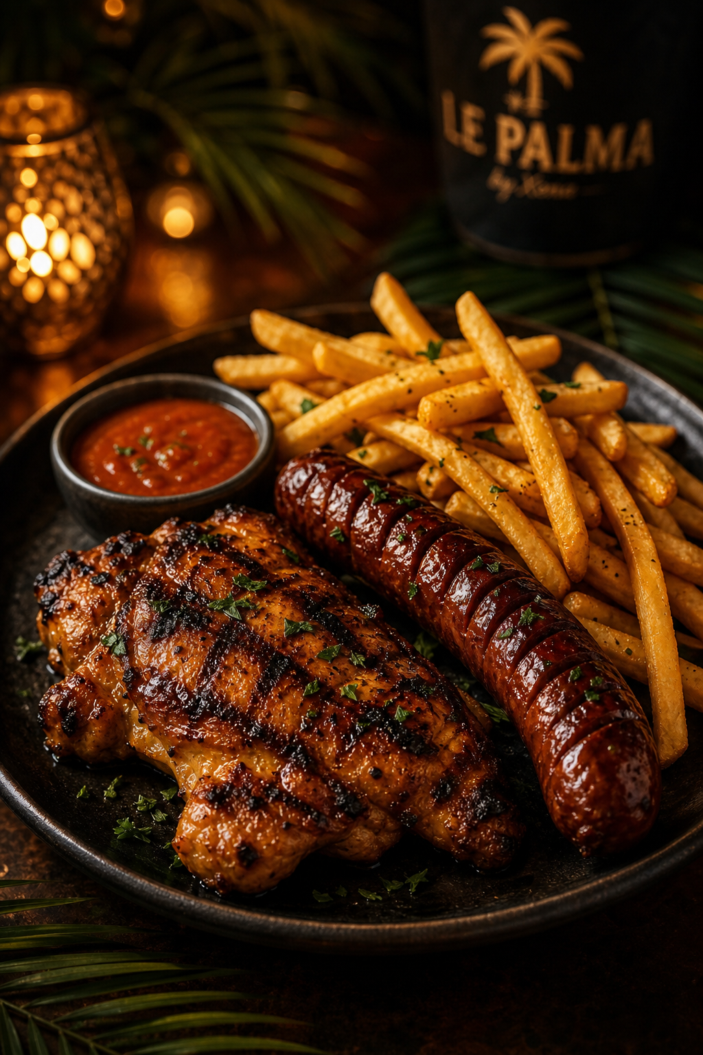 Palma Mix cuisse grillée merguez frites