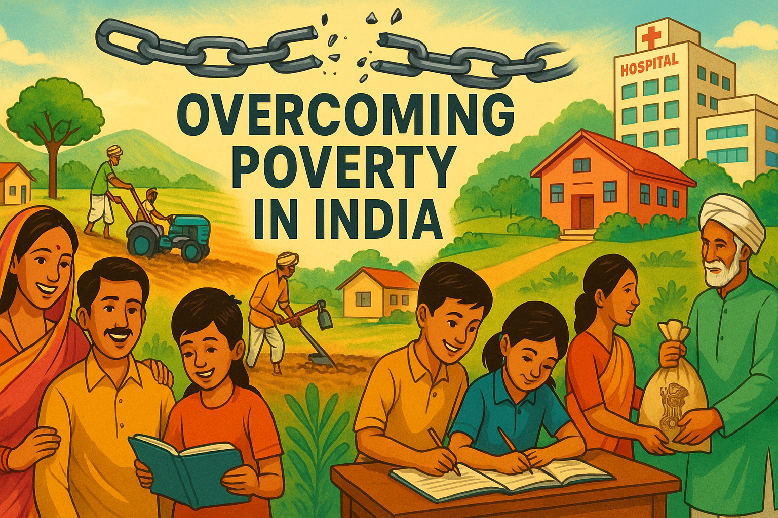 Cover image: Poverty in India - Breaking the Chains, showing transformation and hope
