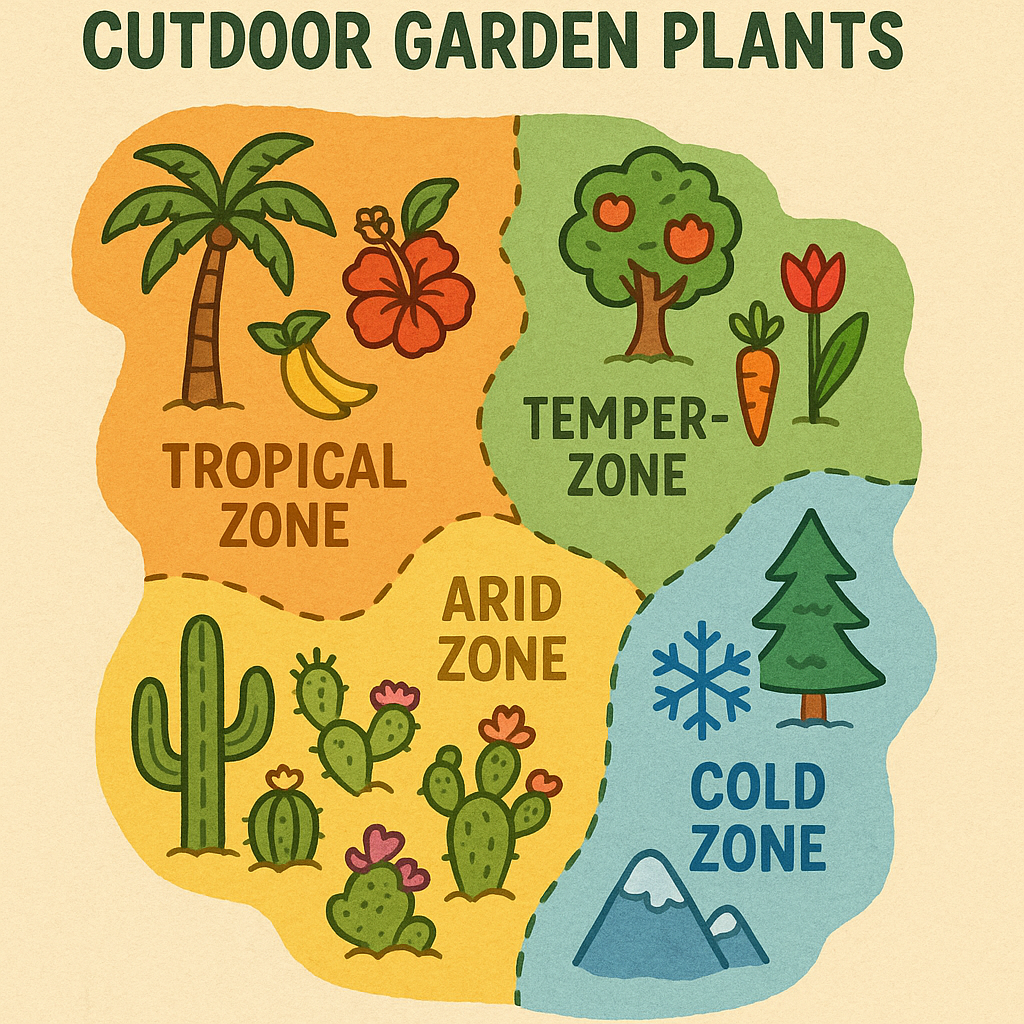 Mapa ilustrativo de zonas climáticas para plantas de jardín