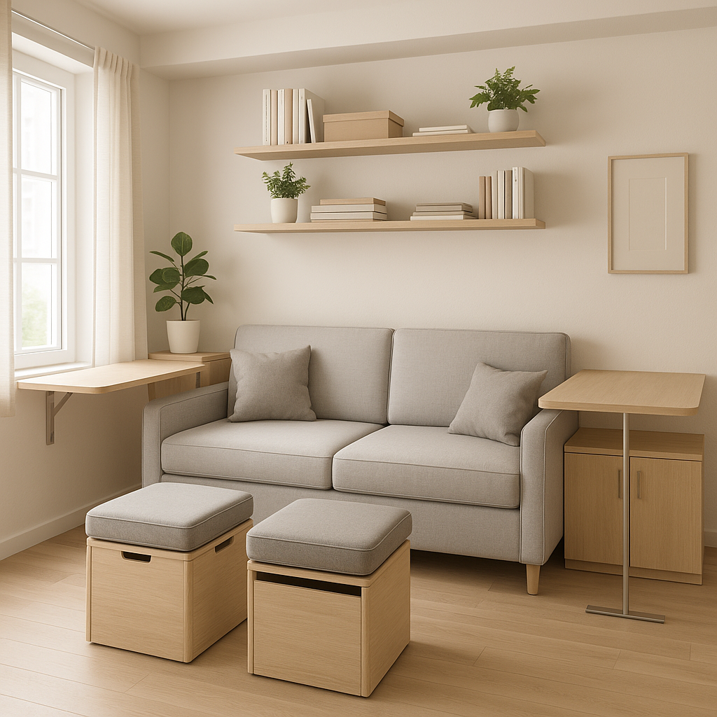 Muebles multifuncionales para ahorrar espacio
