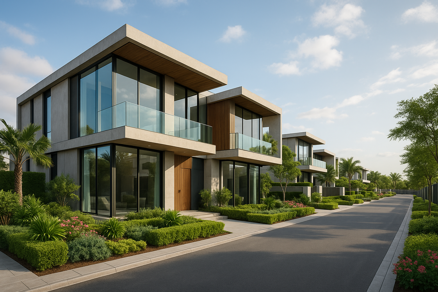 Modern villa construction showing premium infrastructure and quality development at Godrej Villa Plots Doddaballapur