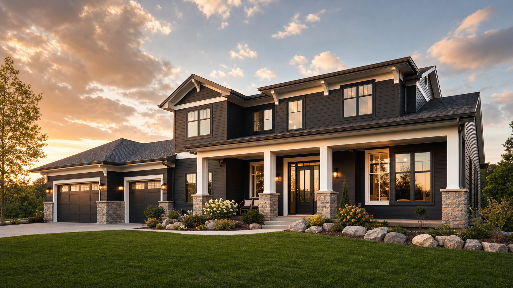 Seamless gutters installed on a Minneapolis-area craftsman home