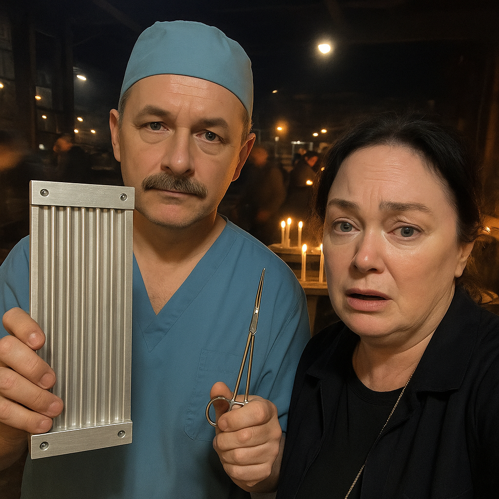 Ordinary aluminum mold for wedding candles with Larisa Guzeeva in a candle workshop at night, spontaneous selfie style.